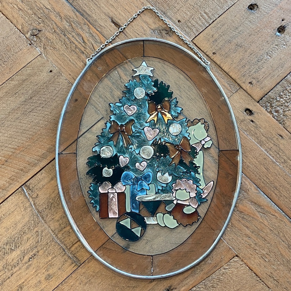 Stained Glass Christmas Tree Hanging Decor